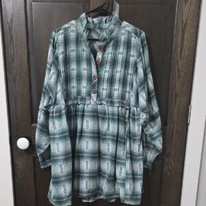 Free People Redwood Flannel Mini Dress